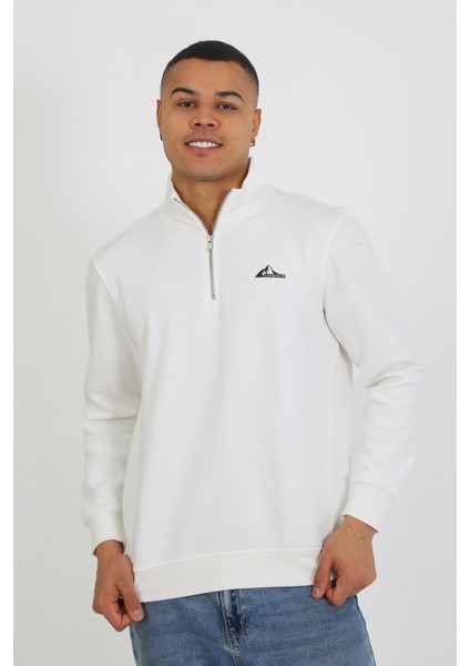 5259-2 Premium Kalite Üç Iplik Yarım Fermuarlı Relax Fit Sweatshırt fiyatları