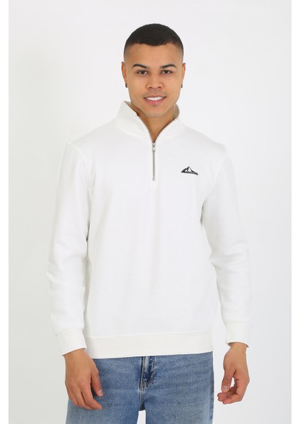 5259-2 Premium Kalite Üç Iplik Yarım Fermuarlı Relax Fit Sweatshırt fırsatları