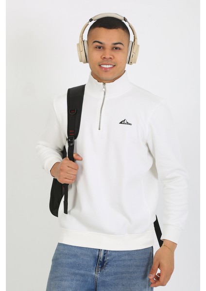 5259-2 Premium Kalite Üç Iplik Yarım Fermuarlı Relax Fit Sweatshırt indirimleri