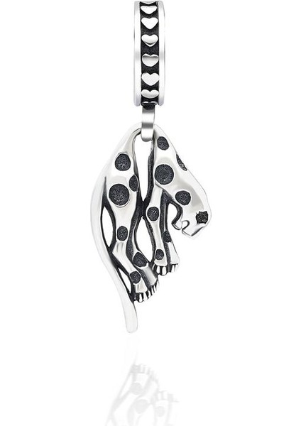 Kadın Gümüş Sallantılı Leopar Charm