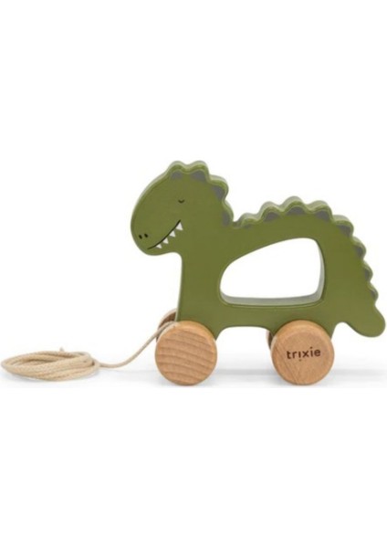Mr. Dino - Wooden Pull Along Toy - Ahşap Ipli Oyuncak