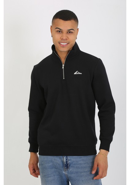 5259-2 Premium Üç Iplik Yarım Fermuarlı Relax Fit Sweatshırt