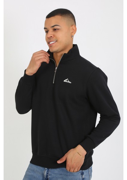 5259-2 Premium Üç Iplik Yarım Fermuarlı Relax Fit Sweatshırt fırsatları