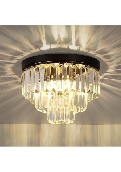 Efsane Siyah Kristal Taşlı Modern Salon Avize