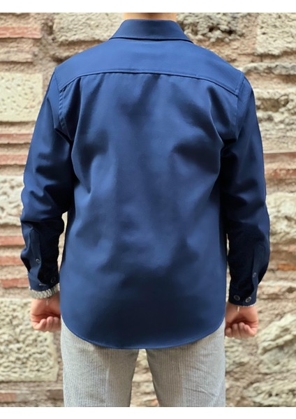 Oversize Gabardin Pamuklu Hediye Kutulu Erkek Gömlek Ceket (Code: H.9942 Lux Gabardin) - Lacivert fırsatları