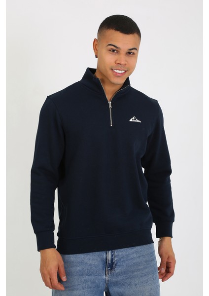 5259-2 Premium Kalite Üç Iplik Yarım Fermuarlı Relax Fit Sweatshırt indirimleri
