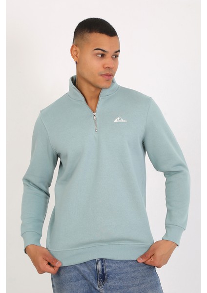 5259-2 Premium Kalite Üç Iplik Yarım Fermuarlı Relax Fit Sweatshırt fiyatları