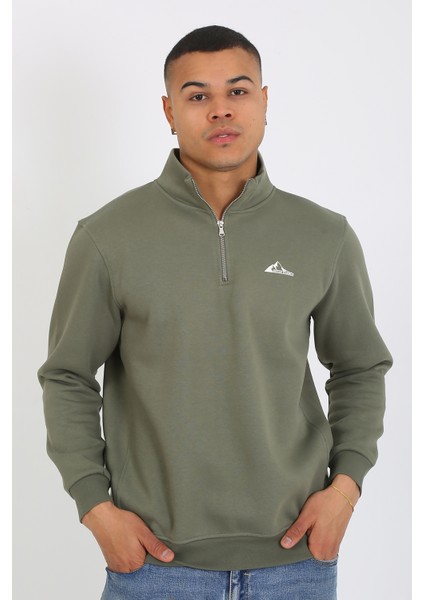 5259-2 Premium Kalite Üç Iplik Yarım Fermuarlı Relax Fit Sweatshırt fiyatları