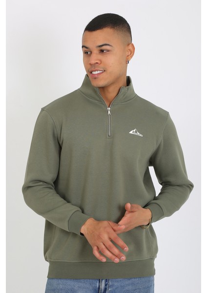 5259-2 Premium Kalite Üç Iplik Yarım Fermuarlı Relax Fit Sweatshırt modelleri