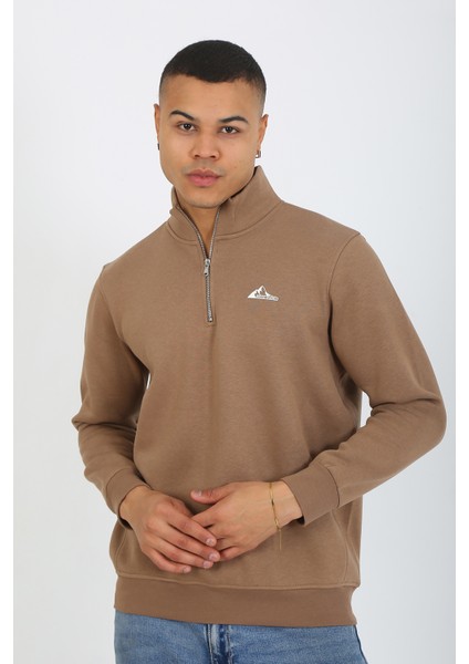 5259-2 Premium Kalite Üç Iplik Yarım Fermuarlı Relax Fit Sweatshırt modelleri