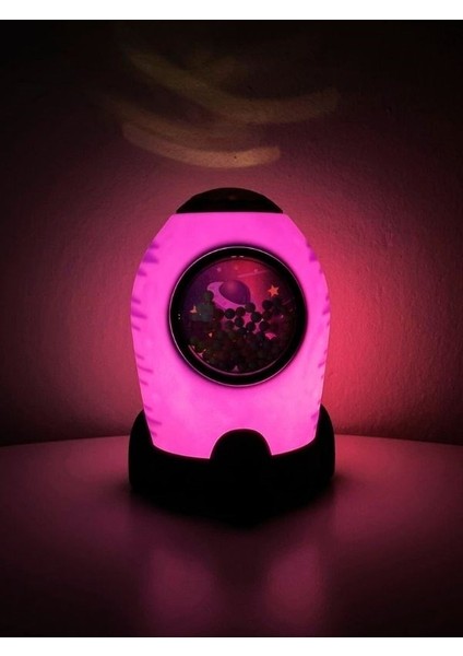 Işıklı Roket Tasarımlı Uzay Temalı Kumbara