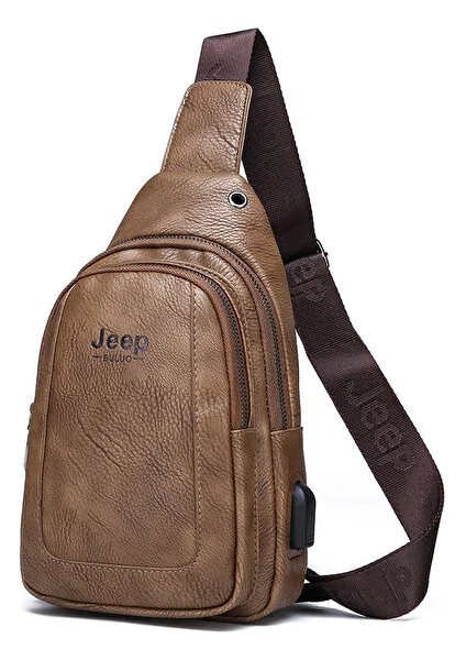 Jeep Erkek Deri Omuz Çantası - Çapraz Çanta - Göğüs Çantası (Yurt Dışından)