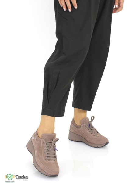 Kadın Hakiki Deri Spor Tarz Dolgu Topuk Günlük Ayakkabı M25/KA3535