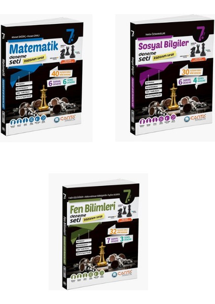7. Sınıf Matematik – Sosyal Bilgiler – Fen Bilimleri Kazanım Sıralı Deneme Seti 3’lü Set