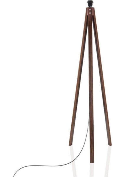 Kahverengi Ahşap Tripod Ayağı, Üçlü Tasarım, Beyaz Renk, Dahil Tesisat Materyali