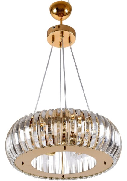 Truva 40LIK Gold,krom Kristal Paslanmaz Avize