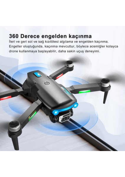 S98 Drone Fırçasız Motor 2 Batarya ile 30 Dakika Uçuş Süresi Wifi 1080P Hd Çift Kameralı Işıklı Taşıma Çantalı