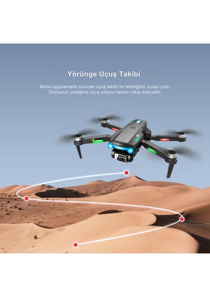 S98 Drone Fırçasız Motor 2 Batarya ile 30 Dakika Uçuş Süresi Wifi 1080P Hd Çift Kameralı Işıklı Taşıma Çantalı