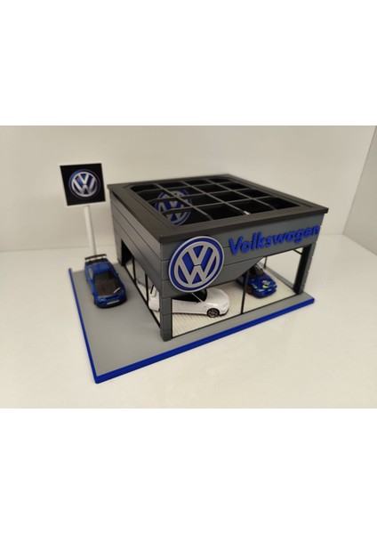 Vw Volkwagen Diecast Showroom Garaj Diorama 1:64 Ölçek