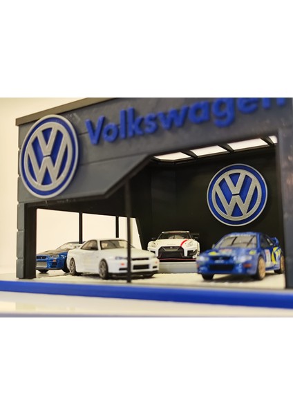 Vw Volkwagen Diecast Showroom Garaj Diorama 1:64 Ölçek