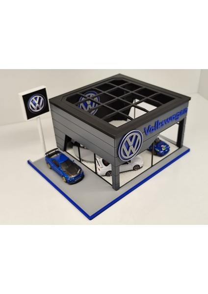 Vw Volkwagen Diecast Showroom Garaj Diorama 1:64 Ölçek