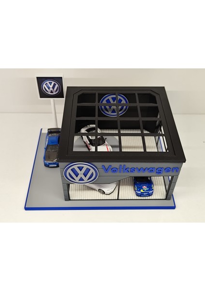 Vw Volkwagen Diecast Showroom Garaj Diorama 1:64 Ölçek