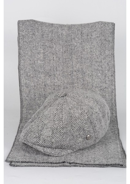 Peaky Blinders Model Balıksırtı Kışlık Kasket Şapka Atkı Hediyeli Kombin