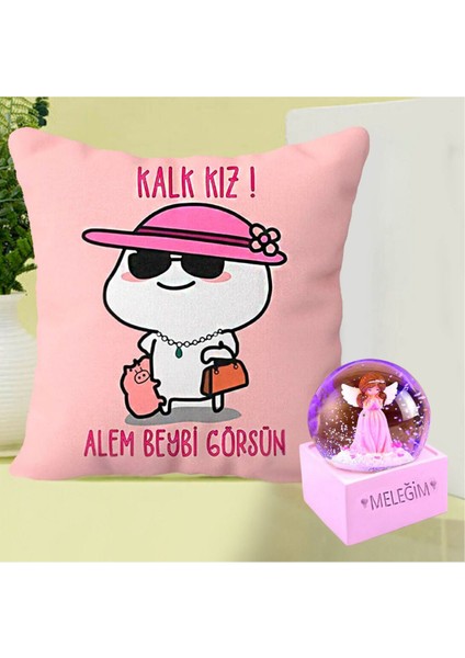 Kalk Kız Alem Beybi Görsün Yastık & Meleğim Işıklı Kar Küresi