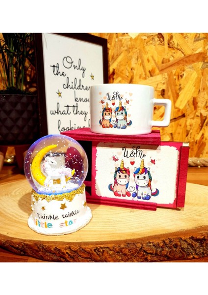 Sihirli Unicorn Işıklı Kar Küresi & Sevimli Unicorn Kupa Arkadaşa Hediye