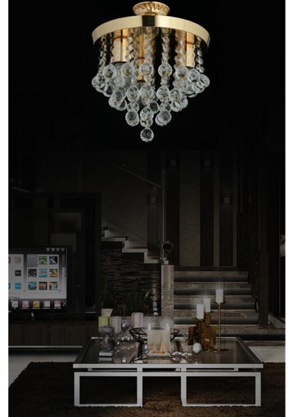 Şık 3'lü cam sarkıt lamba, modern estetik aydınlatma, 20x60 boyutlu tasarım