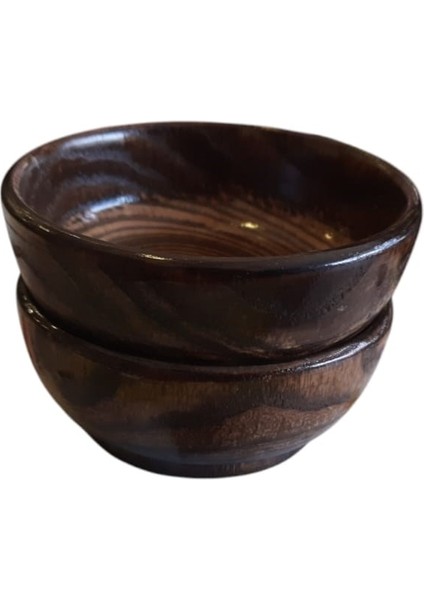 2 'li Parlak Ahşap Çerezlik (Derinlik: 4 cm Çap: 9 Cm) fiyatları