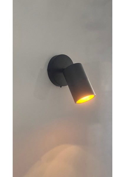 Hareketli Siyah LED Aplik, Pil ve LED Dahil, Metal Duy E14, Dekoratif Aydınlatma