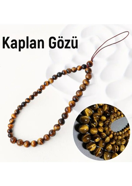 Kaplan Gözü Telefon Süsü - iPhone & Akıllı Telefonlar Için Şık Bileklik Phone Charm