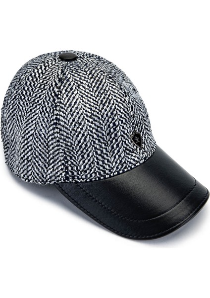 Erkek Deri & Tekstil Lacivert/beyaz Şapka 524 1121 Sapka SK24-25 Lacı/byz Dsnl
