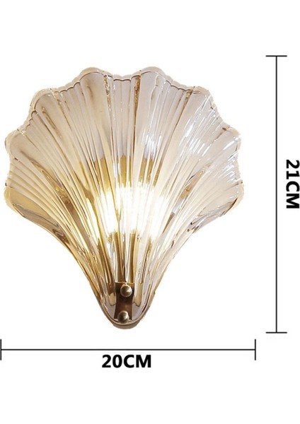 Mavi cam istiridye aplik, zarif ve şık dekoratif duvar süsü, G9 duy tipi, bal renkli fırsatları
