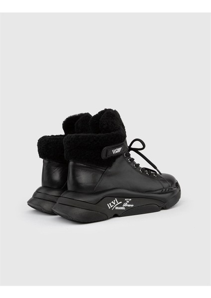 Habla Hakiki Floter Deri Kadın Siyah Bot indirimleri