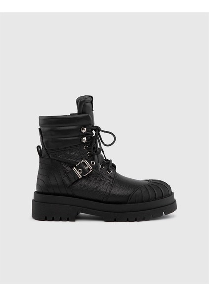 Falk Hakiki Floter Deri Kadın Siyah Bot modelleri