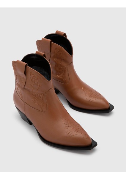 Torwald Hakiki Deri Kadın Taba Topuklu Bot fiyatları