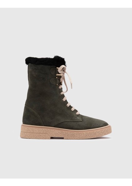 Bafut Hakiki Süet Deri Kadın Yeşil Bot modelleri