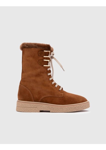 Bafut Hakiki Süet Deri Kadın Taba Bot modelleri