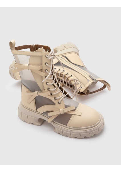 Cenevre Hakiki Deri Kadın Bej Bot fiyatları