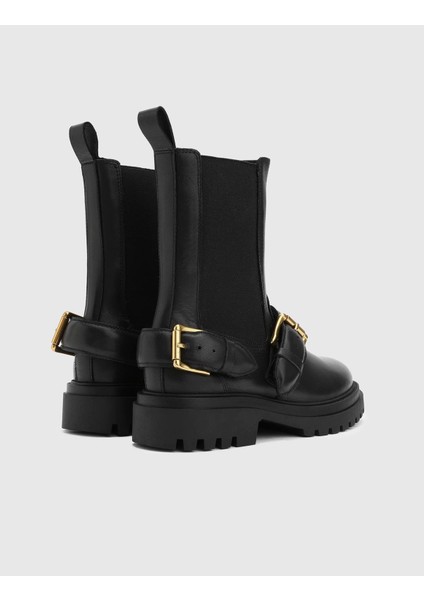 Jimena Hakiki Deri Kadın Siyah Bot indirimleri