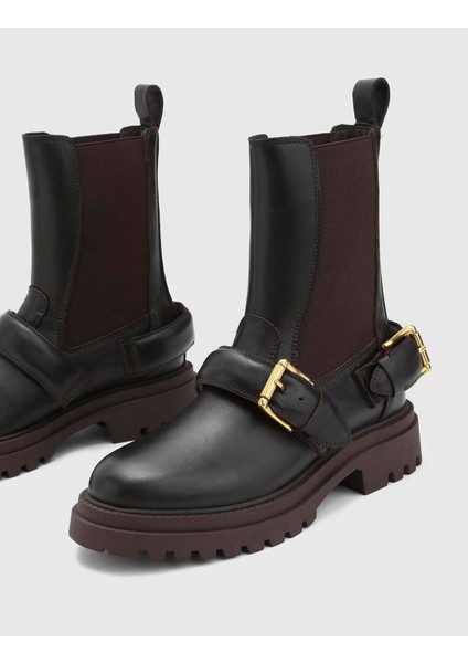 Jimena Hakiki Deri Kadın Kahverengi Bot fırsatları