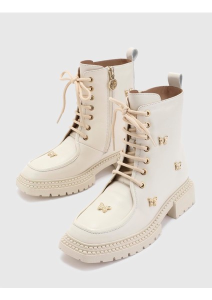 Domoni Hakiki Deri Kadın Bej Bot fiyatları