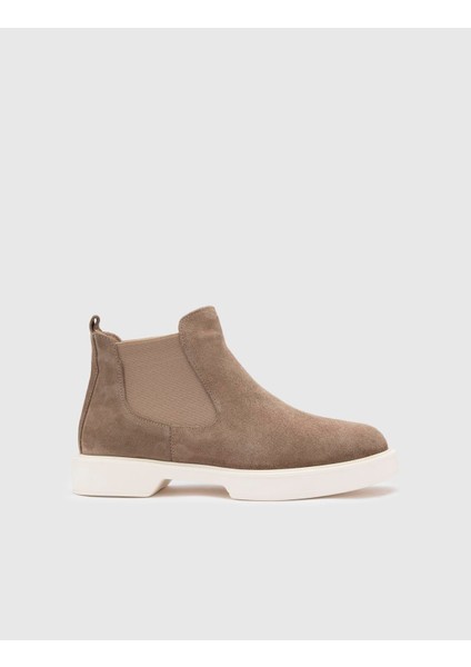 Anneka Hakiki Süet Deri Kadın Vizon Bot modelleri