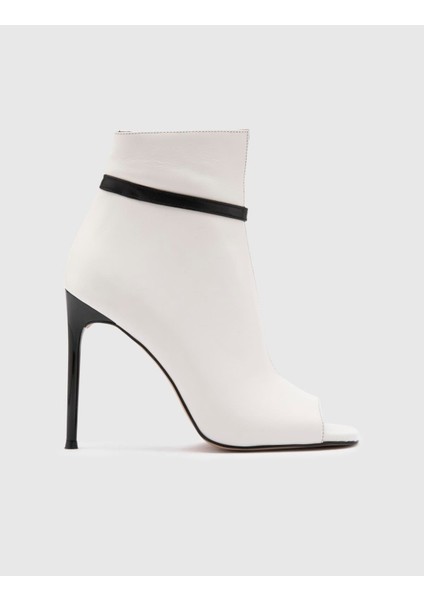 Kerly Hakiki Deri Kadın Krem Topuklu Bot modelleri