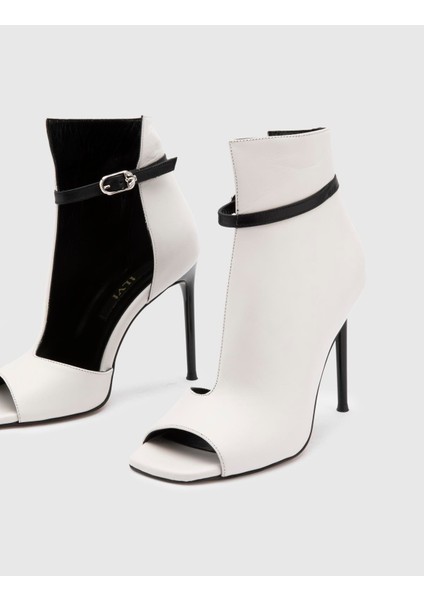 Kerly Hakiki Deri Kadın Krem Topuklu Bot fırsatları