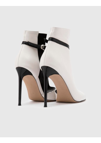 Kerly Hakiki Deri Kadın Krem Topuklu Bot indirimleri