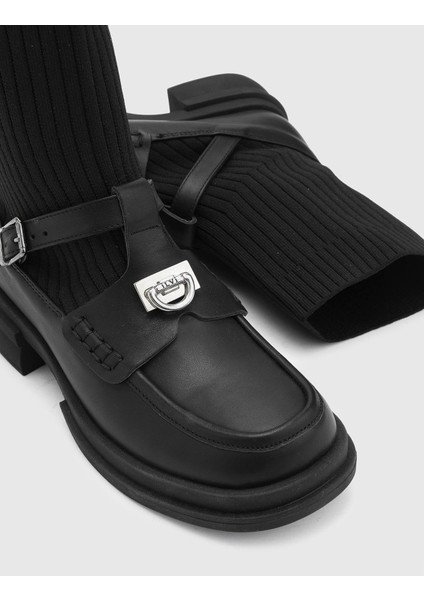 Alie Hakiki Deri Triko Kadın Siyah Bot fırsatları