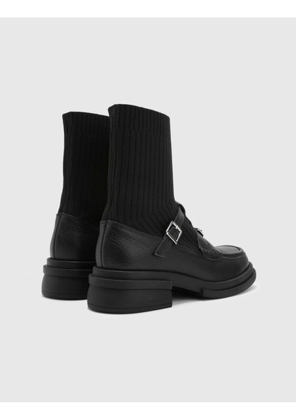 Alie Hakiki Deri Triko Kadın Siyah Bot indirimleri